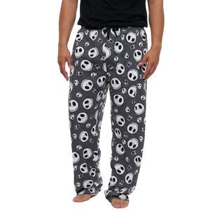 Men's Jack Skellington Pajama Pants Lounge Wear Nightmare Before Christmas Gray